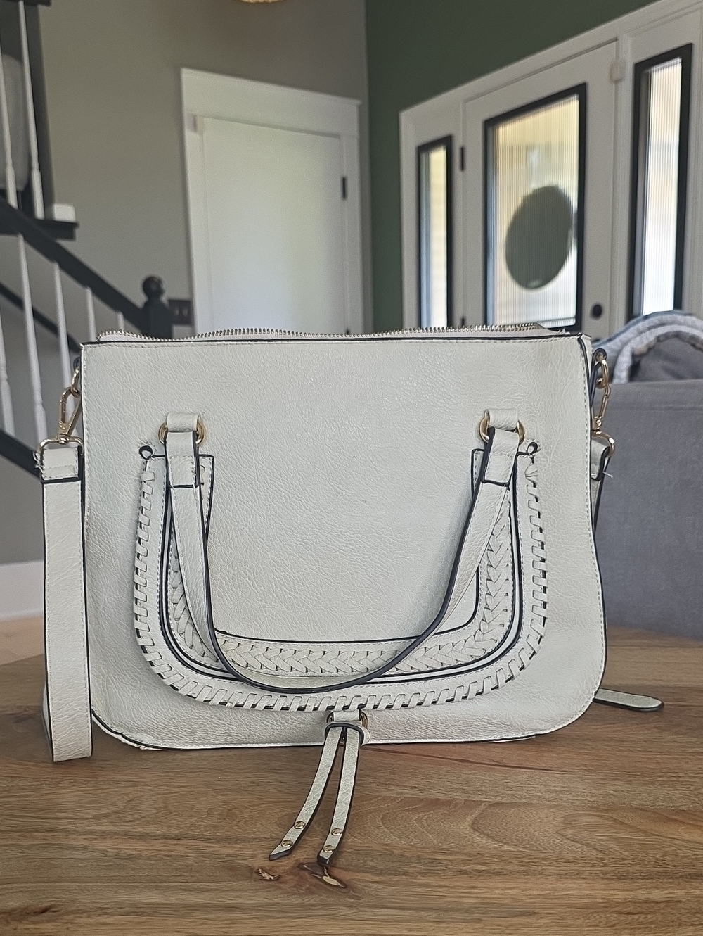 Sole Society Destin Women’s Crossbody Tote Bag with Braided Detail